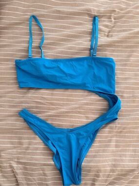 SKIMS monokini suit in turquoise